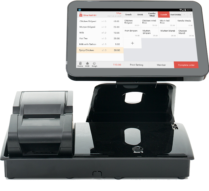 cashcow all in one pos machine with printer